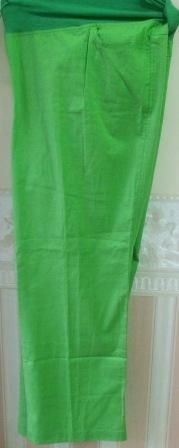 Панталон лен, дълъг  тревисто зелено - големи номера 6 XL