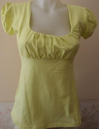 Блуза къс ръкав жълто-резеда