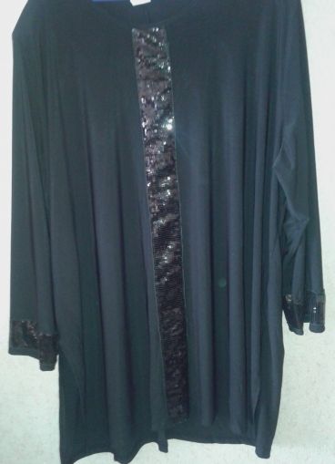 С поръчка! Дамска блуза дълъг ръкав. Цвят черен в комбинация с паети.