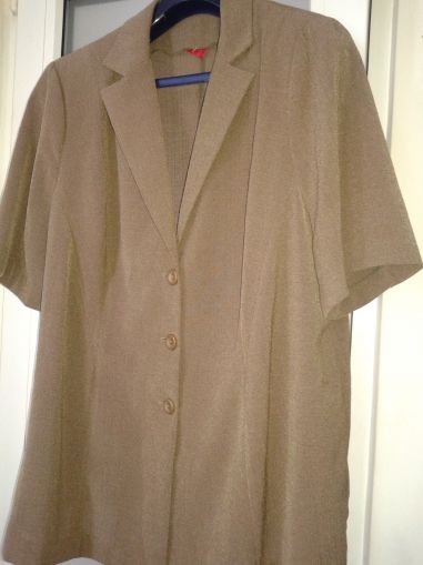 Дамско сако с къс  ръкав № 58  Цвят : кафяв меланж