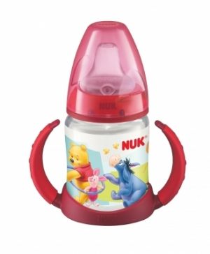 NUK First Choice Шише за сок 150 мл. 6+ месеца  &quot;Disney&quot;със силиконов накрайник- червено