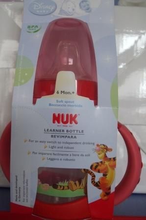 NUK First Choice Шише за сок 150 мл. 6+ месеца  "Disney"със силиконов накрайник- червено