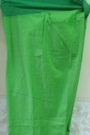 Панталон 7/8 лен,   тревисто зелен  с маншет големи номера