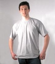 3 броя!!! Класическа мъжка тениска с обло деколте сив меланж. Размер 54-62