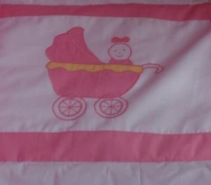 Комплект за количка,розово   - бяло " Разходка"