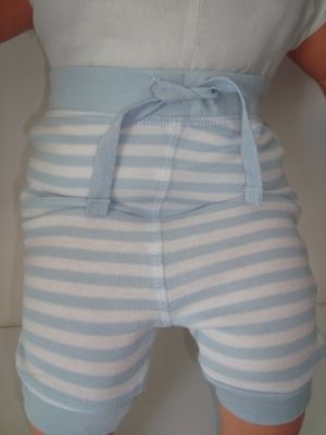 Панталон трико Babaluno . Цвят светло син с бял райе. Размер: 0+ - 50 см.
