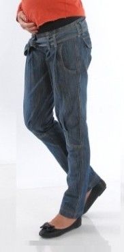 Панталон деним тип шалвар - мод . 6121 - S - 3XL  син деним