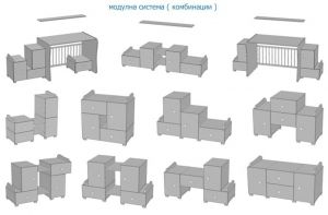 Bertoni  Модулна система Sonik Череша ,бук и дъб.