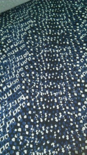 Десен № 149  плетиво синьо, бяло ,черно - квадрати