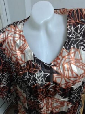 Блуза къс ръкав оранжево - кафяво, ламена нишка № 56