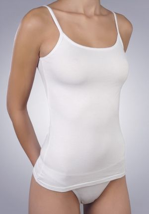 Дамски памучен корсаж с тънка презрамка,цвят бял. Размер S-XXL