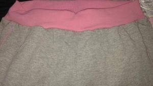 Дамска пижама за бременни и макси дами  "Алекс", дълъг ръкав Размер 44-52 Цвят сив с розов кант.