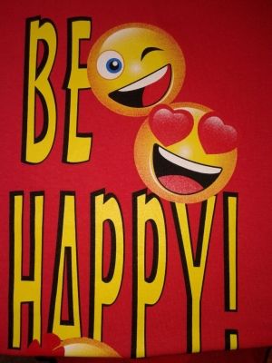Юношеска пижама от фин памук щампа" BE HAPPY",Цвят червен
