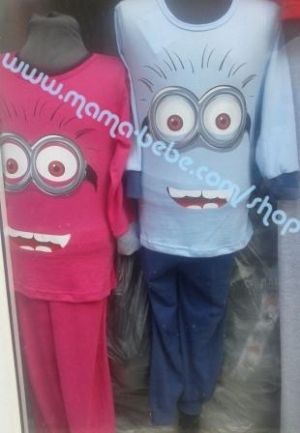 Детска пижама фин памук "Миньони", цвят син ,ръст 98-134 см