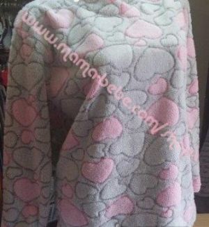 Дамска пижама рязан памук. Цвят сив с розови сърца. Размер M-XXL