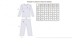 Пижама  за кърмачки къс ръкав , памук   Размер:  42-54
