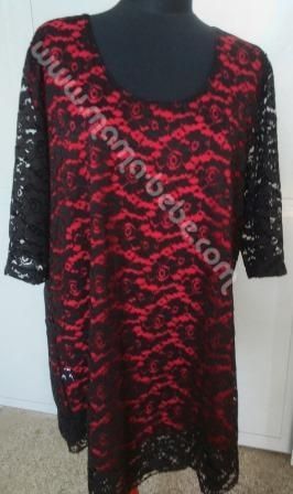 С поръчка!!! Дамски блузон  черна дантела в комбинация с червен цвят